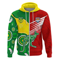 Australia Kangaroos and Mate Maa Tonga Hoodie No2 LT9 Zip Hoodie Red - Polynesian Pride