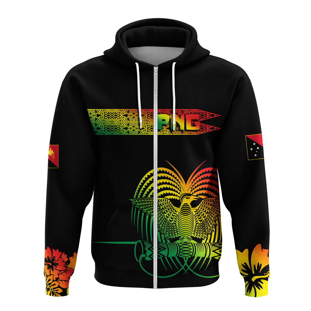 PNG Hibiscus Tribal Pattern Hoodie Motuan Reggae Color LT7 - Polynesian Pride