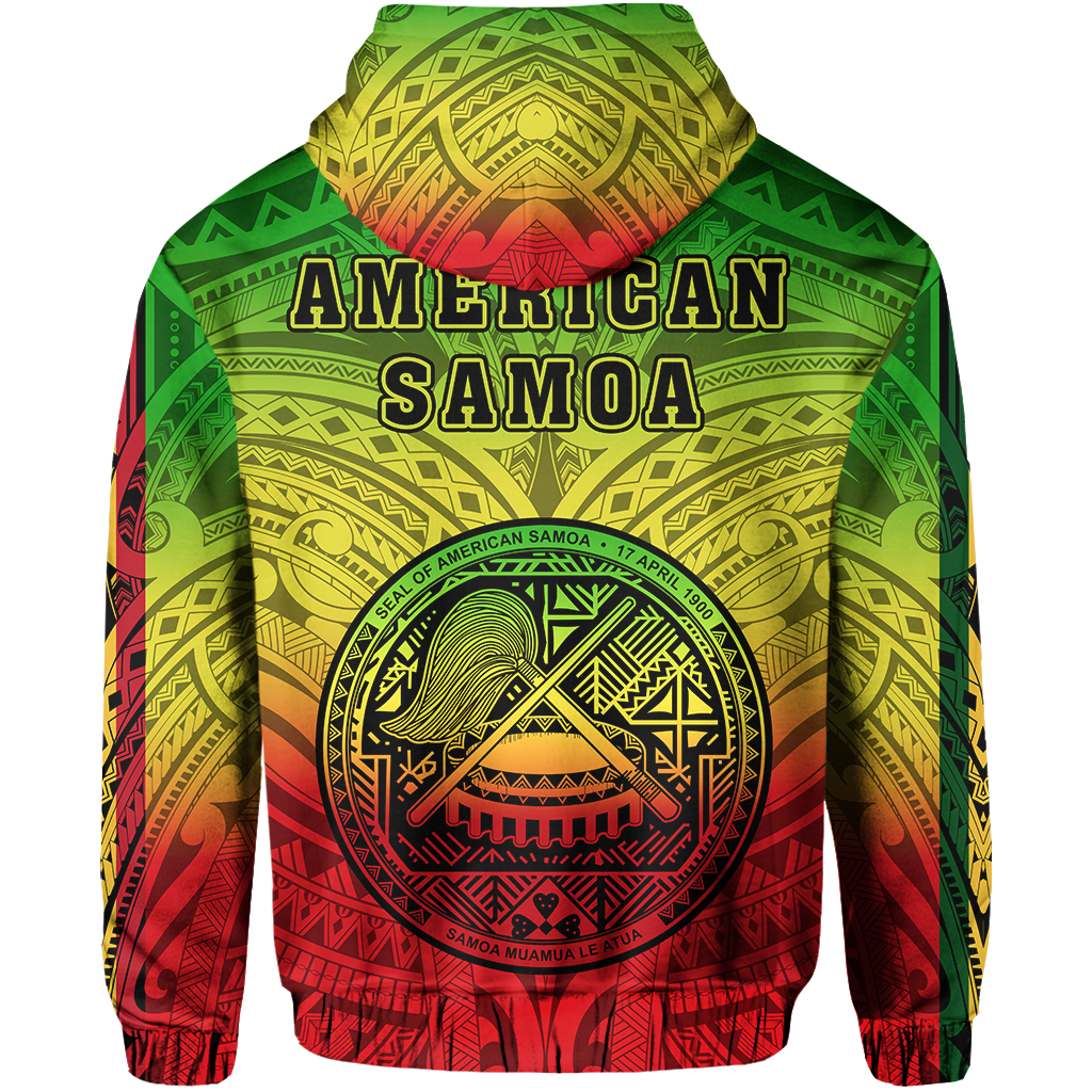 American Samoa Hoodie Rasta Life Style - Polynesian Pride