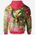 Pohnpei State Zip Hoodie Flowers Tropical With Sea Animals - Polynesian Pride