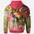 Tonga Hoodie Flowers Tropical With Sea Animals - Polynesian Pride