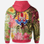 French Polynesia Hoodie Flowers Tropical With Sea Animals - Polynesian Pride