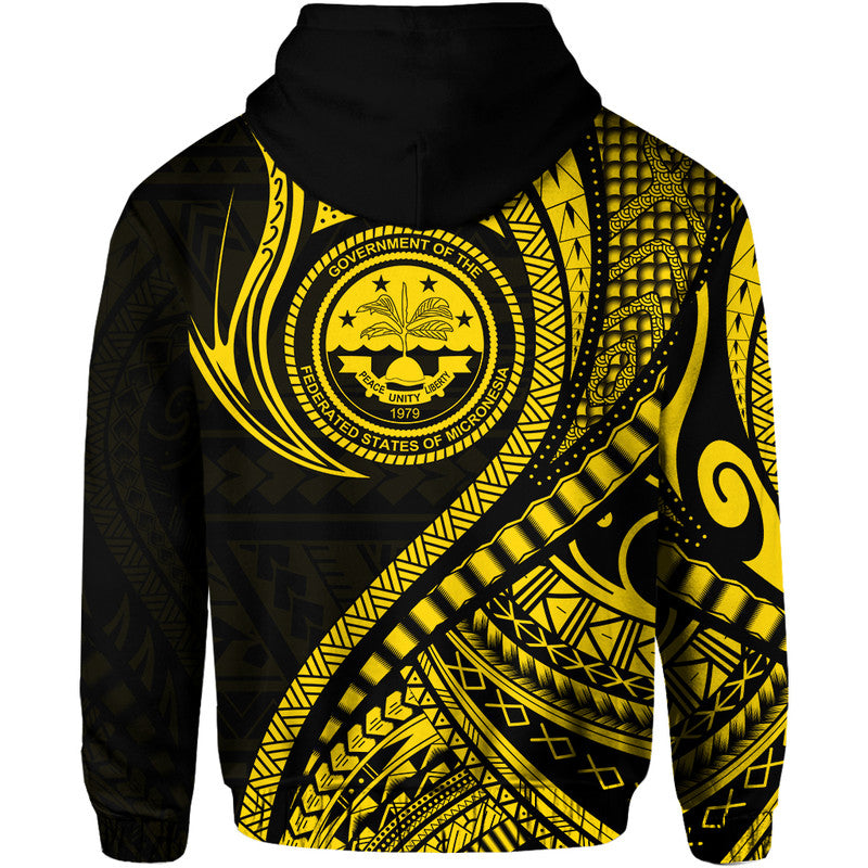 Federated States of Micronesia Independence Day Hoodie Gold Polynesian Wave Style LT9 - Polynesian Pride