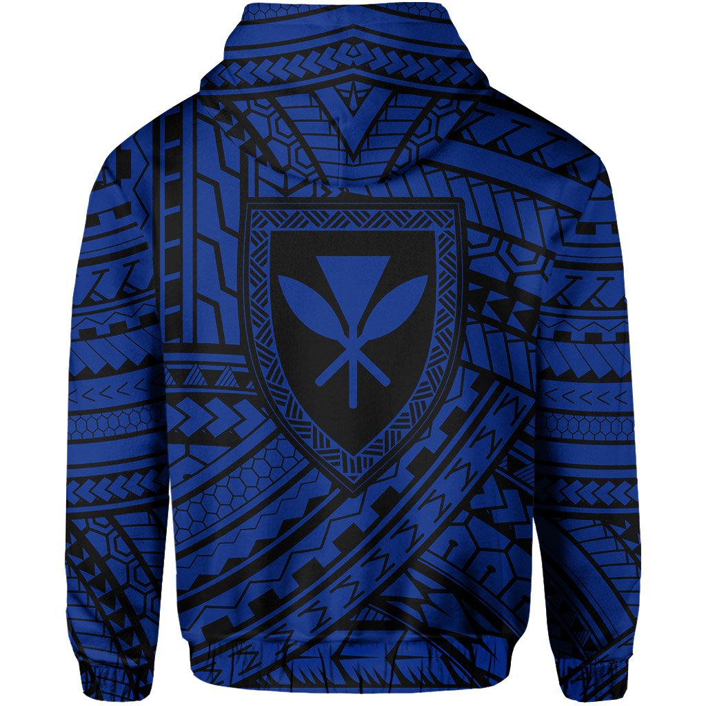 Polynesian Protect Mauna Kea Kanaka Maoli Hawaii Hoodie Blue Quarter Style - Polynesian Pride