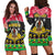 (Custom Personalised) Vanuatu Tribal Polynesian Christmas Vibe Hoodie Dress LT9 Red - Polynesian Pride