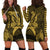 Hawaii Hoodie Dress Shark and Turtle Mix Kakau Gold LT9 Gold - Polynesian Pride