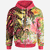 Vanuatu Zip Hoodie Flowers Tropical With Sea Animals Unisex Pink - Polynesian Pride