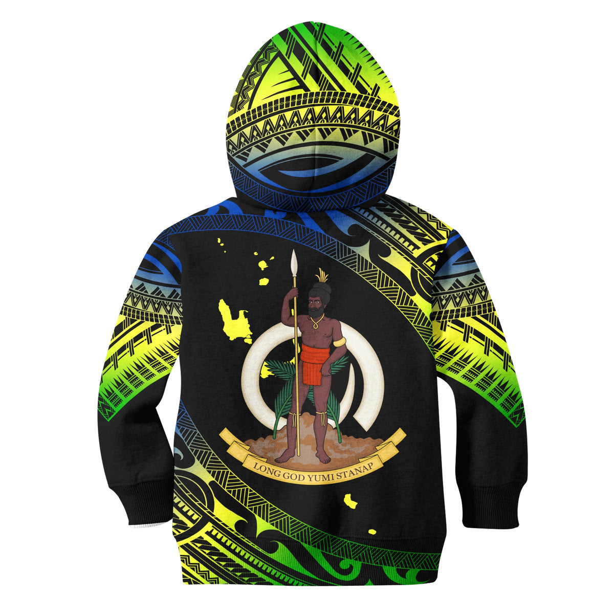 Vanuatu Proud To Be A Ni-Van - Polynesian Pattern KID Hoodie - Malampa Province LT7 - Polynesian Pride