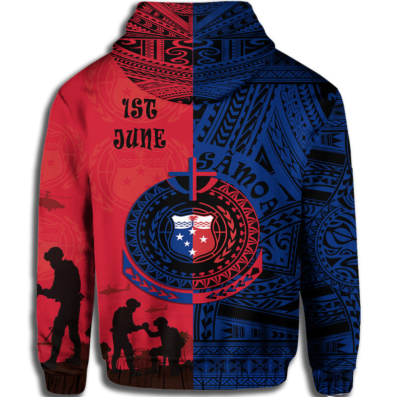 Samoa Independence Day Hoodie Military Polynesian Pattern LT9 - Polynesian Pride