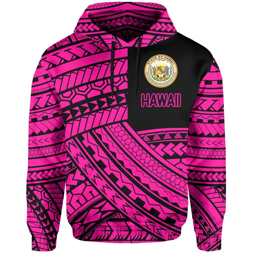 Polynesian Protect Mauna Kea Kanaka Maoli Hawaii Hoodie Pink Quarter Style - Polynesian Pride