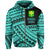 Polynesian Protect Mauna Kea Kanaka Maoli Hawaii Zip Hoodie Turquoise Quarter Style - Polynesian Pride
