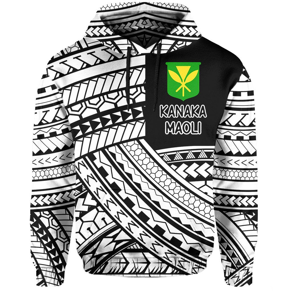 Polynesian Protect Mauna Kea Kanaka Maoli Hawaii Hoodie White Quarter Style - Polynesian Pride