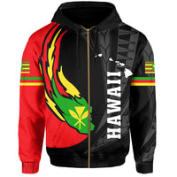 Hawaii Polynesian Kanaka Map Hoodie Zip Ball Style - Polynesian Pride