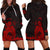 Maori Floral Pattern Hoodie Dress Hummingbird - Red LT7 - Polynesian Pride