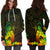 Maori Floral Pattern Hoodie Dress Hummingbird - Reggae Color LT7 - Polynesian Pride