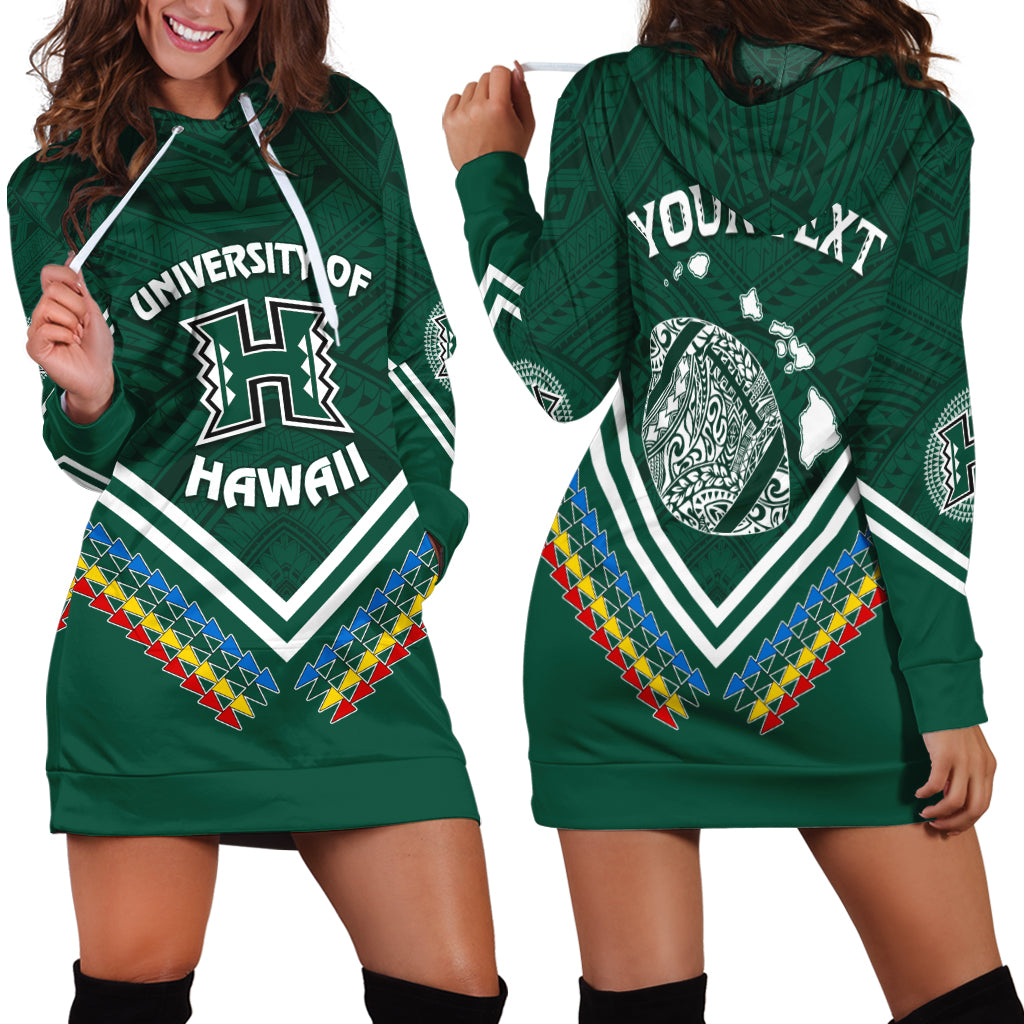 Personalised Hawaii Rainbow Warriors Hoodie Dress Simple Style LT7 Deep Green - Polynesian Pride