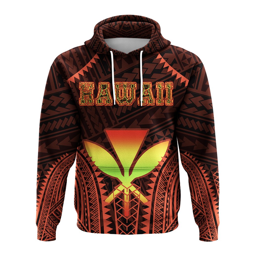 Hawaiian Kanaka Turtle Polynesian Hoodie Orange Stronge Style - Polynesian Pride