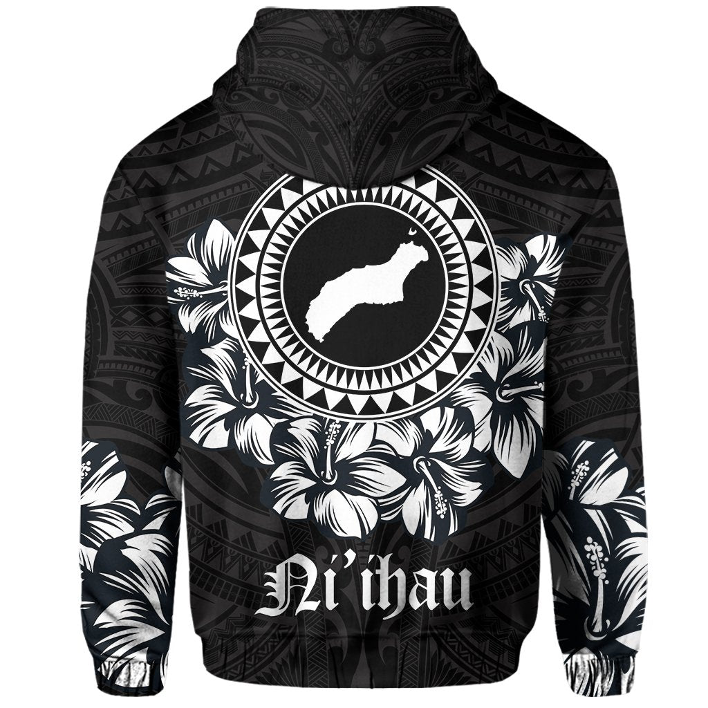 Niihau Map Hibiscus Polynesian Hoodie Lithe Style - Polynesian Pride