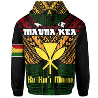 Hawaii Mauna Kea Kanaka Polynesian Hoodie Zip Hill Style - Polynesian Pride