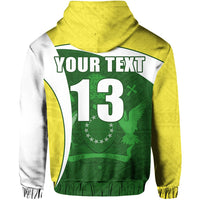 Custom Cook Islands Rugby Zip Hoodie Fresh Lifestyle Custom Text and Number - Polynesian Pride