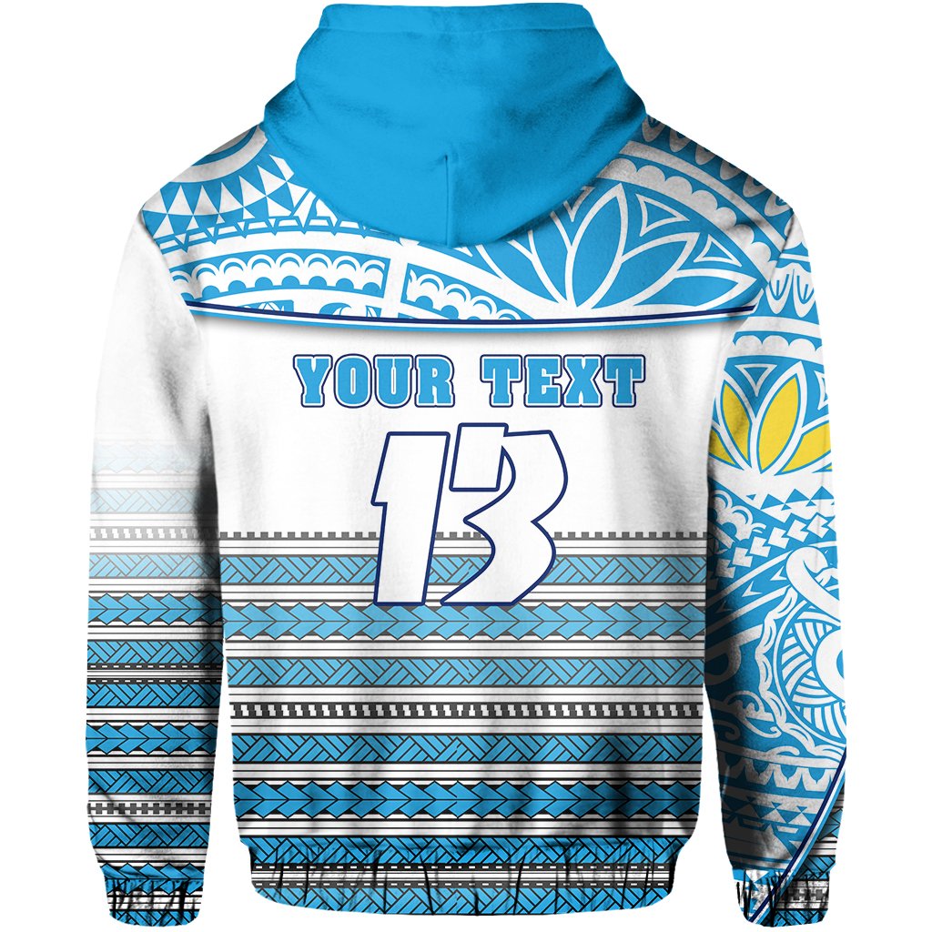 Custom Tuvalu Rugby Hoodie Special Custom Text and Number - Polynesian Pride