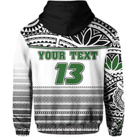 Custom Cook Islands Zip Hoodie Rugby Impressive Version Black Custom Text and Number - Polynesian Pride