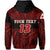 Custom Polynesian Rugby Zip Hoodie Love Red Custom Text and Number - Polynesian Pride