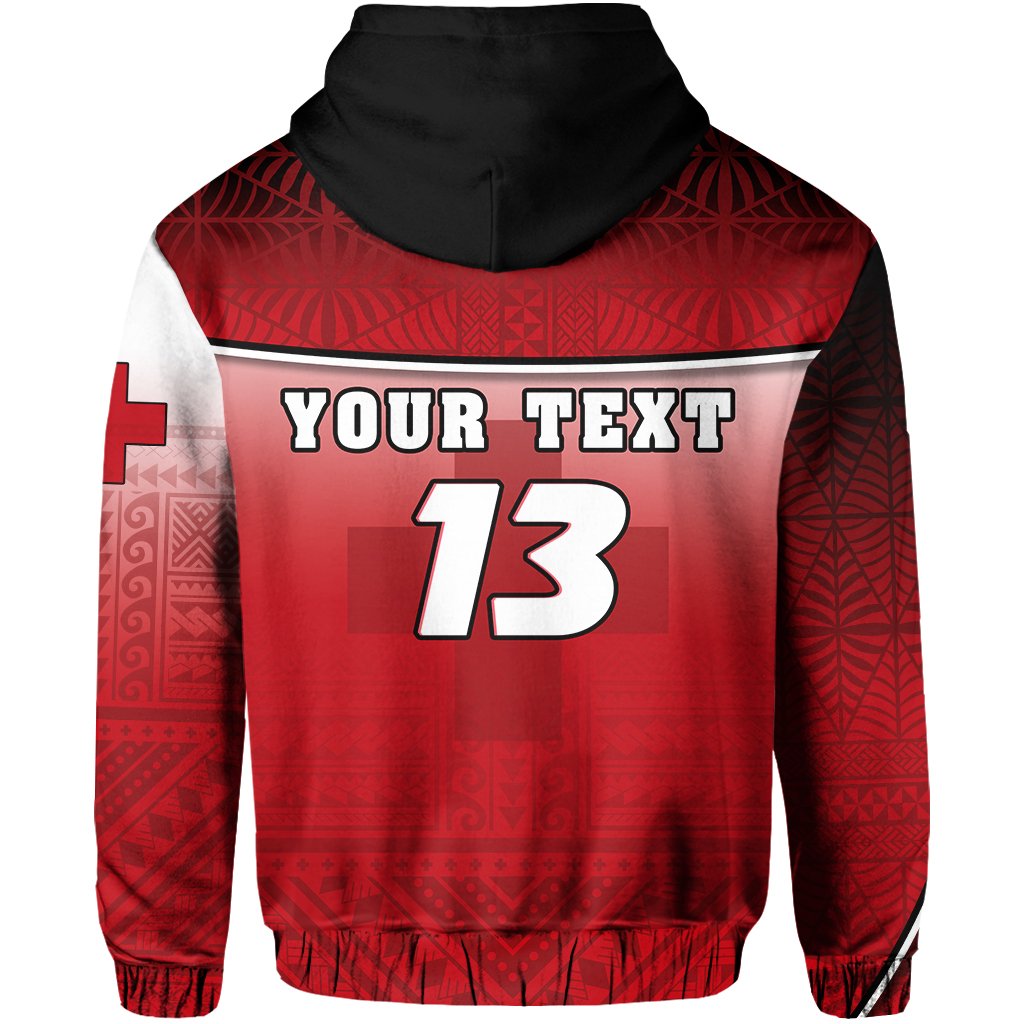 Custom Tonga Rugby Hoodie Impressive Version Custom Text and Number - Polynesian Pride