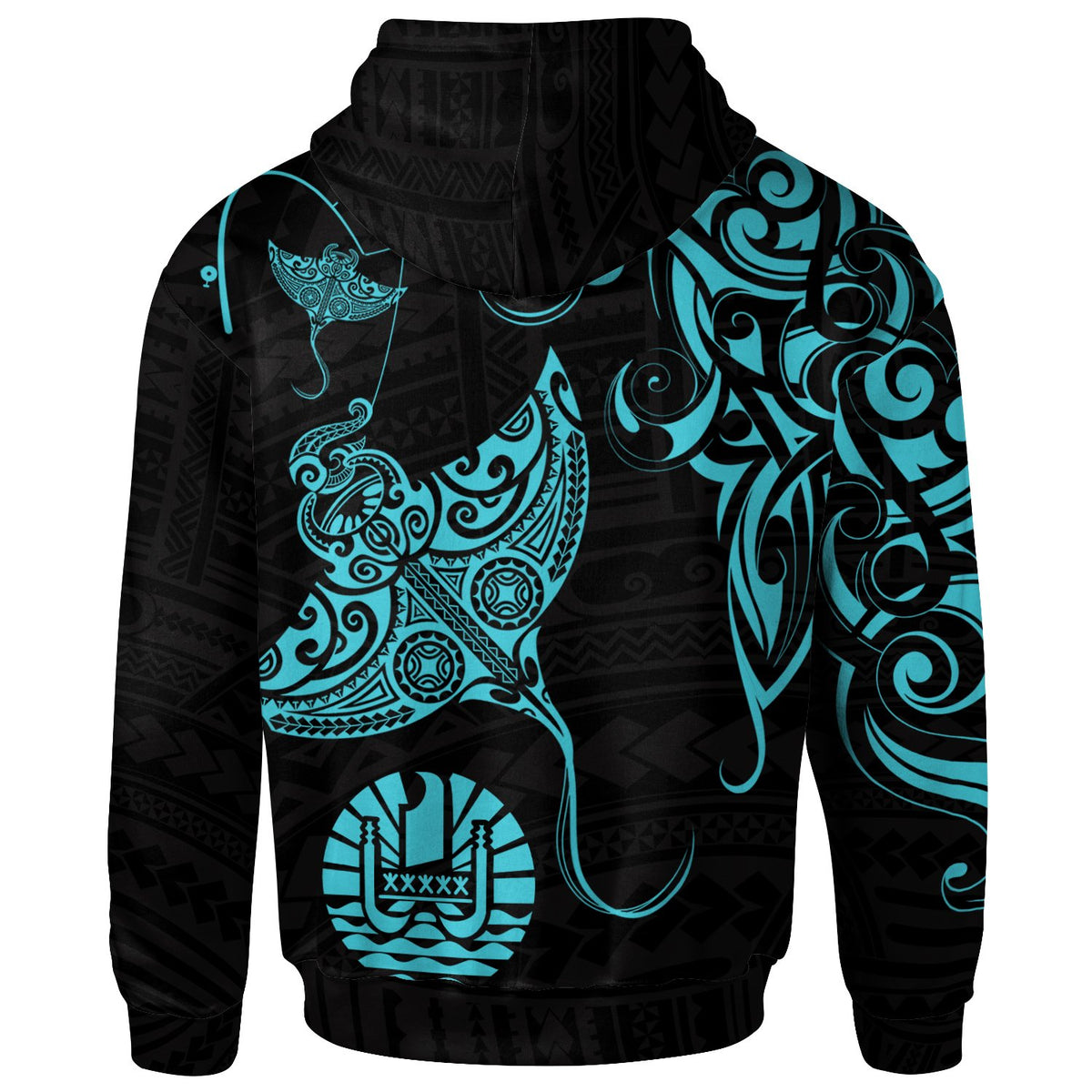 Tahiti Custom Personalized Hoodie Polynesian Fishing Ray Ocean - Polynesian Pride