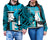 Custom Polynesian Valentine Couple Hoodie Queen and King Heart Blue Version LT9 - Polynesian Pride