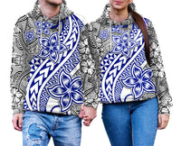 Traditional Polynesian Tribal Tattoo Retro Couple Hoodie Blue LT9 No Men - Polynesian Pride