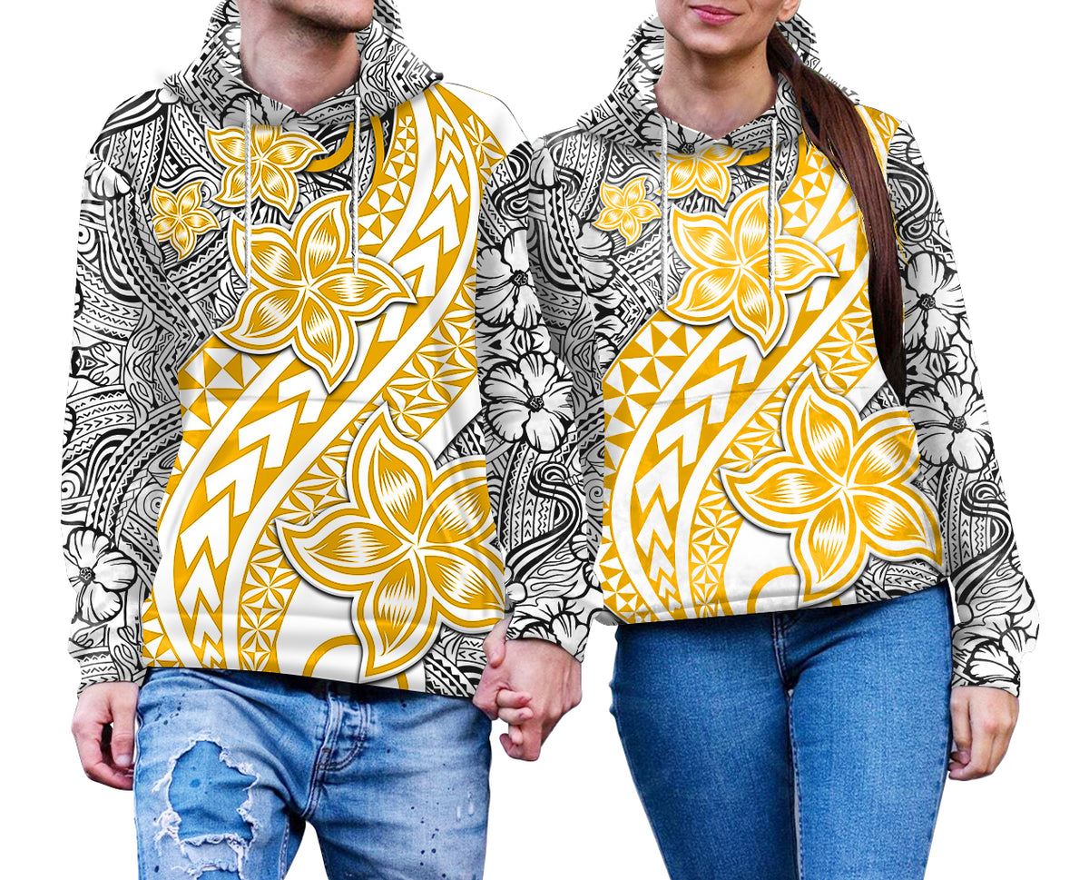 Traditional Polynesian Tribal Tattoo Retro Couple Hoodie Yellow LT9 No Men - Polynesian Pride