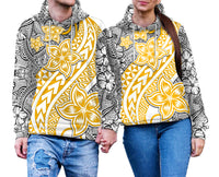 Traditional Polynesian Tribal Tattoo Retro Couple Hoodie Yellow LT9 No Men - Polynesian Pride