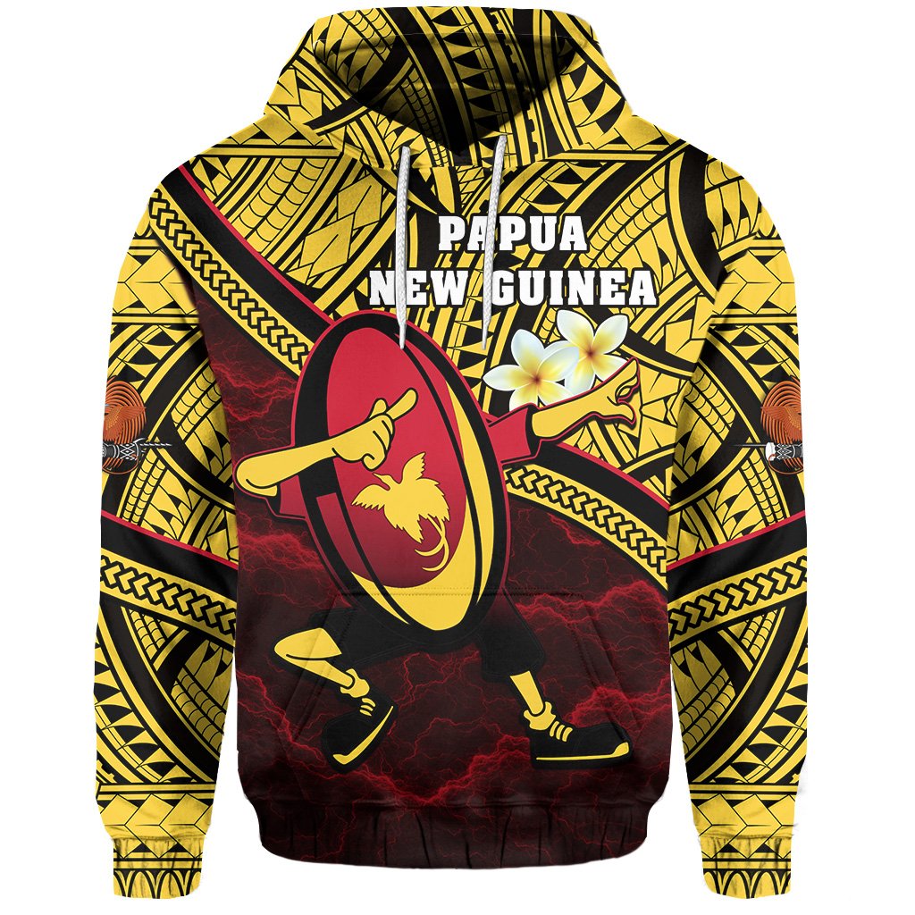 Papua New Guinea Rugby Hoodie Style Dab Trend Unisex Yellow - Polynesian Pride