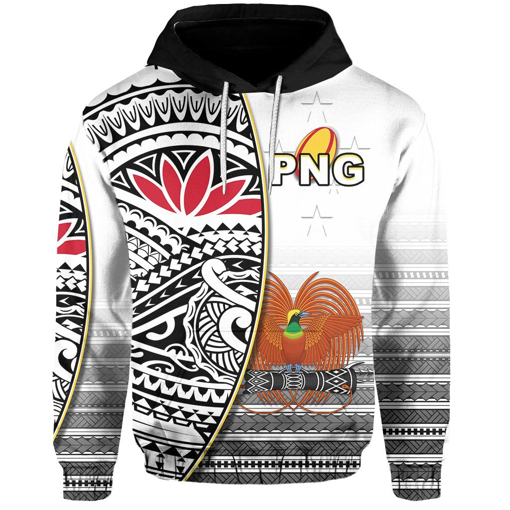 Papua New Guinea Rugby Hoodie PNG Impressive Unisex White - Polynesian Pride