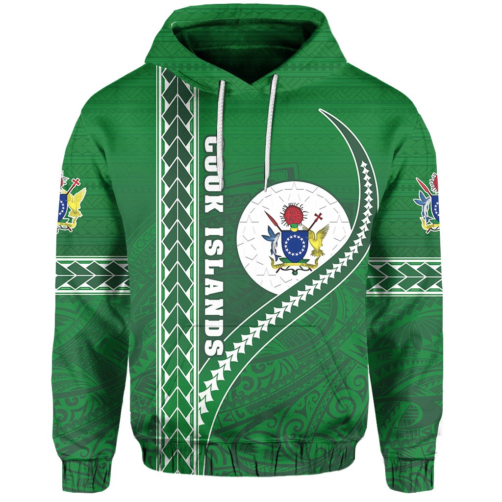 Cook Islands Rugby Hoodie Simple Style Green Unisex Green - Polynesian Pride