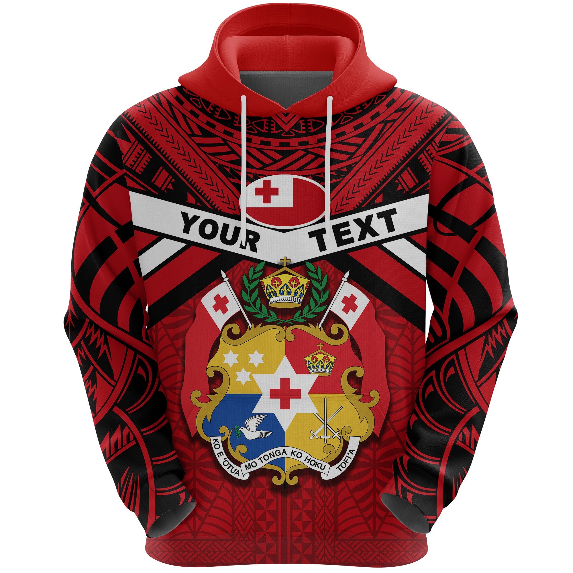 Custom Tonga Rugby Hoodie Mate Maa Tonga Unisex Red - Polynesian Pride