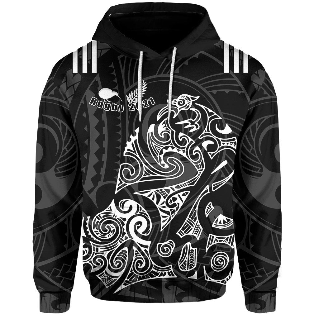 Aotearoa Super Rugby Hoodie Maori Kiwi Unisex Black - Polynesian Pride