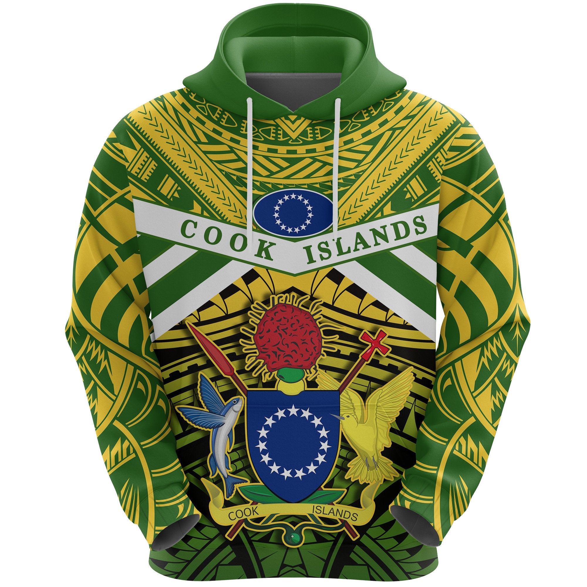 Cook Islands Rugby Hoodie Spirit Unisex Green - Polynesian Pride