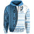 Custom Fiji Rugby Hoodie Impressive Version Blue Custom Text and Number - Polynesian Pride