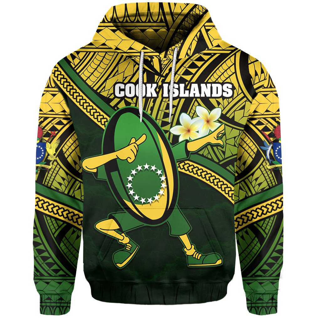 Cook Islands Rugby Hoodie Dab Trend Creative Unisex Green - Polynesian Pride