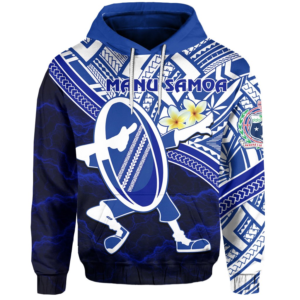 Manu Samoa Rugby Hoodie Dab Trend Creative Unisex Blue - Polynesian Pride