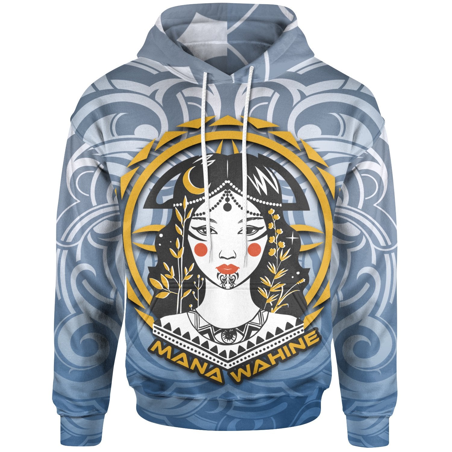 Hoodie Polynesian Mana Wahine Unisex Blue - Polynesian Pride