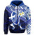 Custom Manu Samoa Rugby Zip Hoodie Dab Trend Creative Unisex Blue - Polynesian Pride