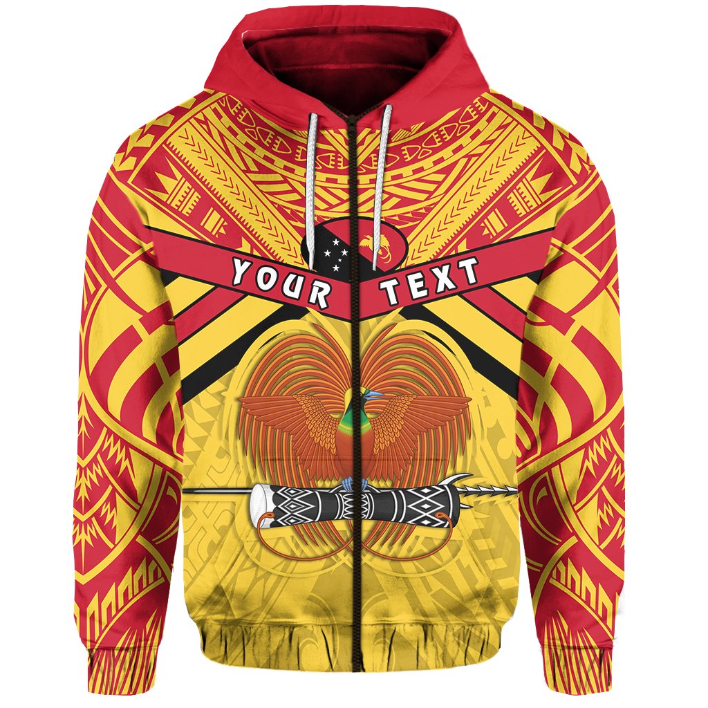 Custom Papua New Guinea Rugby Zip Hoodie PNG The Kumuls Unisex Yellow - Polynesian Pride