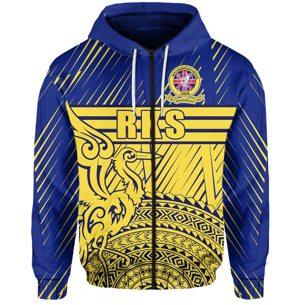 Ratu Kadavulevu Zip Hoodie Golden Heron Fiji School Unisex Golden - Polynesian Pride