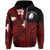 Custom Polynesian Rugby Zip Hoodie Love Red Custom Text and Number - Polynesian Pride