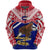 American Samoa Rugby Zip Hoodie Eagle Flag Unisex Blue - Polynesian Pride