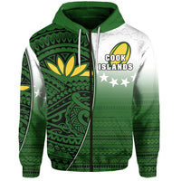 Custom Cook Islands Zip Hoodie Rugby Impressive Version Custom Text and Number - Polynesian Pride
