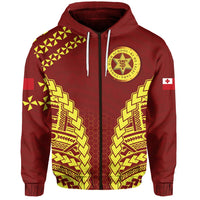 Tonga High School Zip Hoodie Unisex Red - Polynesian Pride